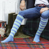 blue white and green luxury socks