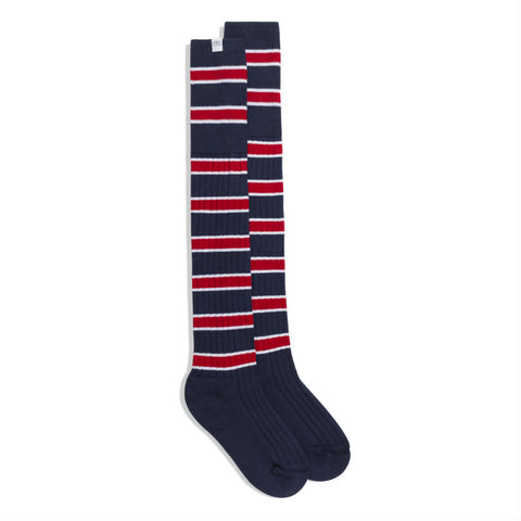 navy red and white luxury socks